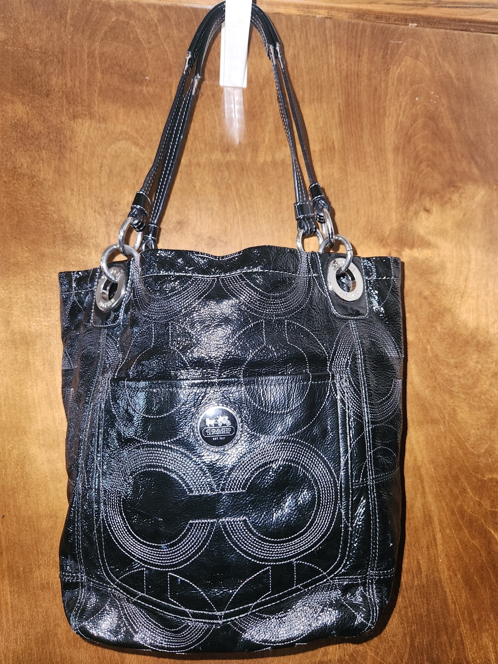 Coach Alex Patent Leather Tote Bag - Picture 2 of 16